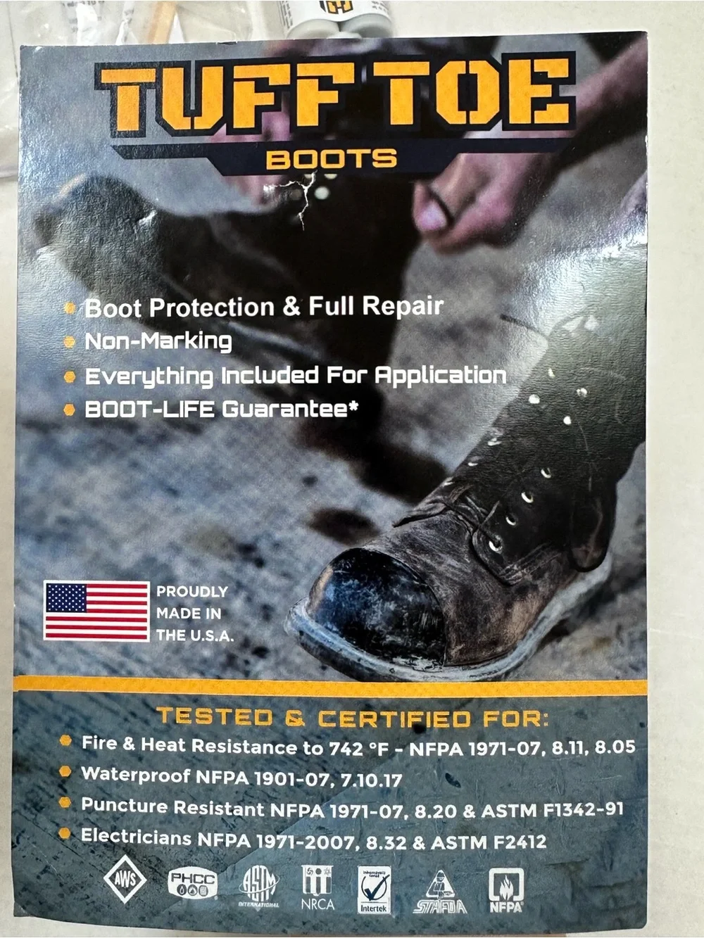 NWT Tuff Toe Brown Boot Protector Guard Repair Kit